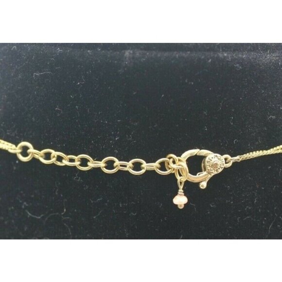 Monet Necklace Triple Strand Pink Signed Goldtone Clear Rhinestones Adjustable - Picture 2 of 8